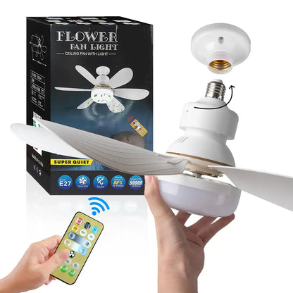 Ventilateur de Plafond LED E27 – Fraîcheur et Lumière en Un Seul Geste