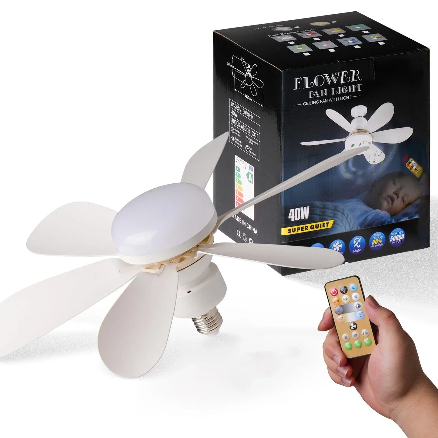Ventilateur de Plafond LED E27 – Fraîcheur et Lumière en Un Seul Geste